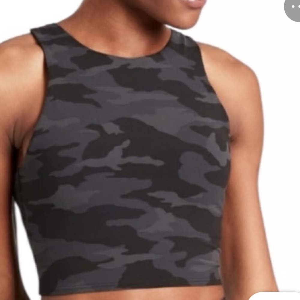 Athleta Camo Conscious Crop Tank Top - Black/Grey